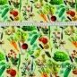 Mobile Preview: Premium Baumwolle Digitaldruck Lustiges Gemüse / Grün