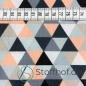 Mobile Preview: Baumwolle Dreieck-Muster Lachs und Grautöne