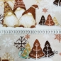 Preview: Baumwolle Weihnachtsgnome Beige Braun Weihnachten