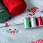 Preview: Baumwolle Lustige Weihnachtsgnome mit Glitzer Schneeflocken / Grau