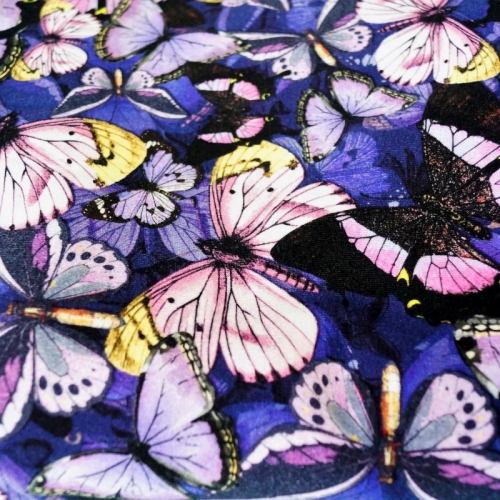 French Terry Sommersweat Schmetterlinge Lila