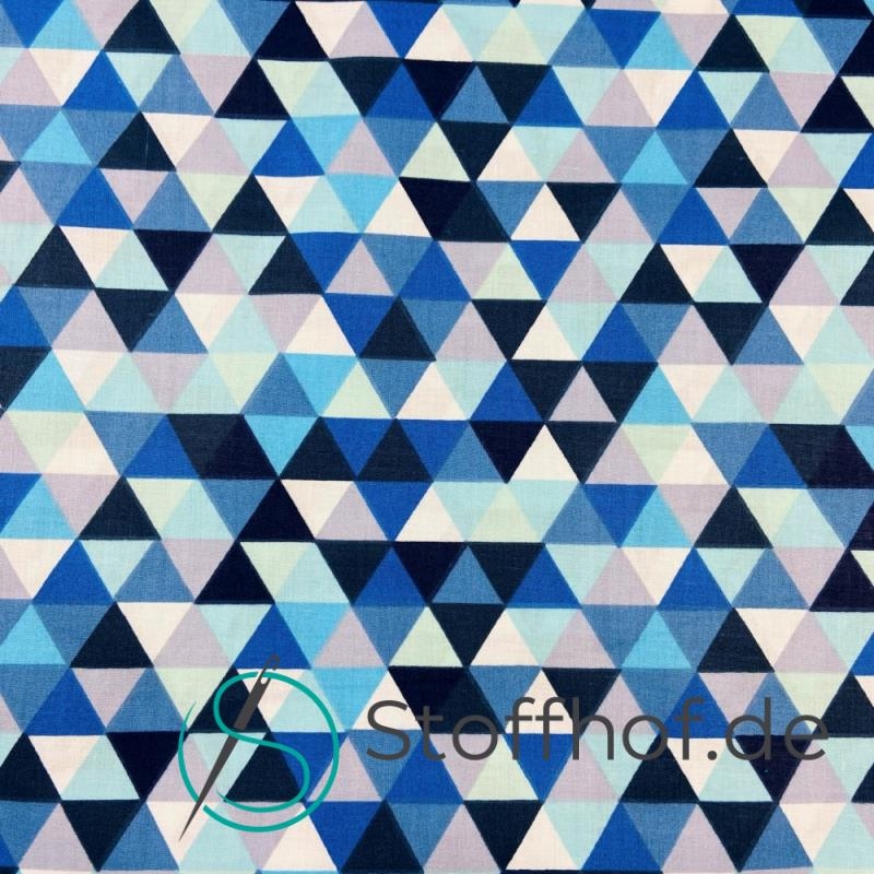 Baumwolle Dreieck-Muster Blautöne